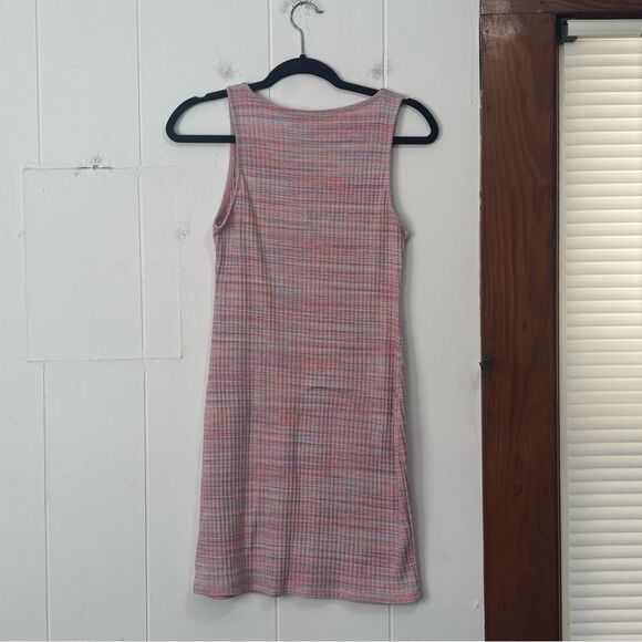American Eagle Outfitters Pink Striped Thermal Knit Tank Dress Medium - Picture 4 of 4
